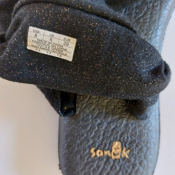 Sanuk yoga sling sandals flipflop black sparkle - Picture 5 of 6